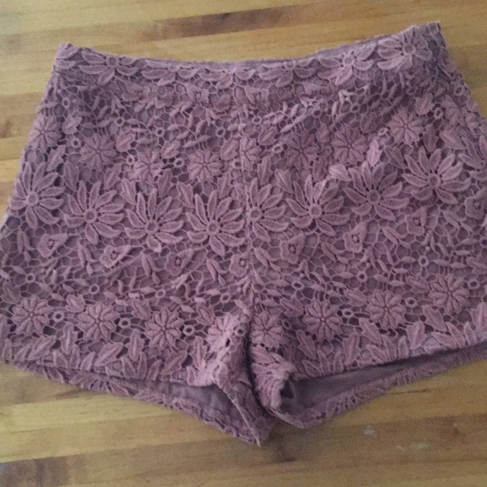 High-waist floral Crochet Shorts S